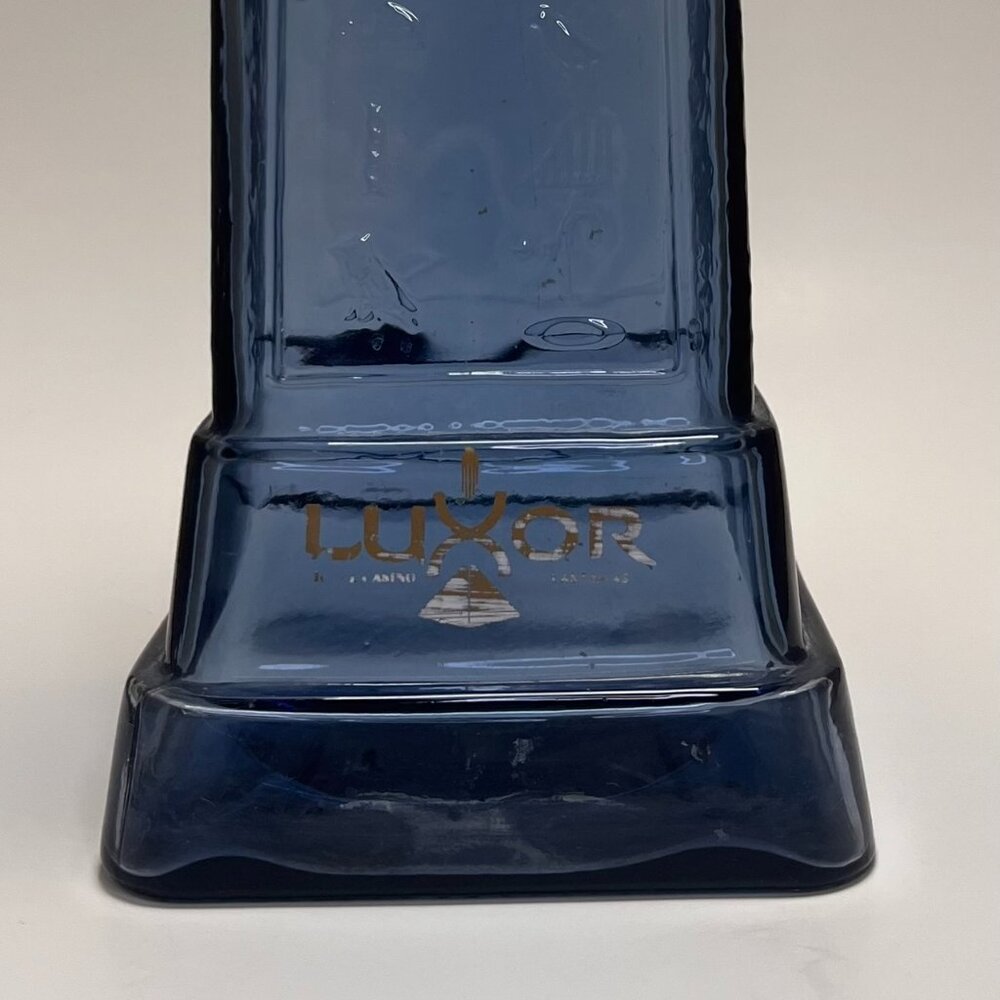 Luxor Las Vegas Blue Glass Vase- Vintage Obelisk Souvenir Collectible